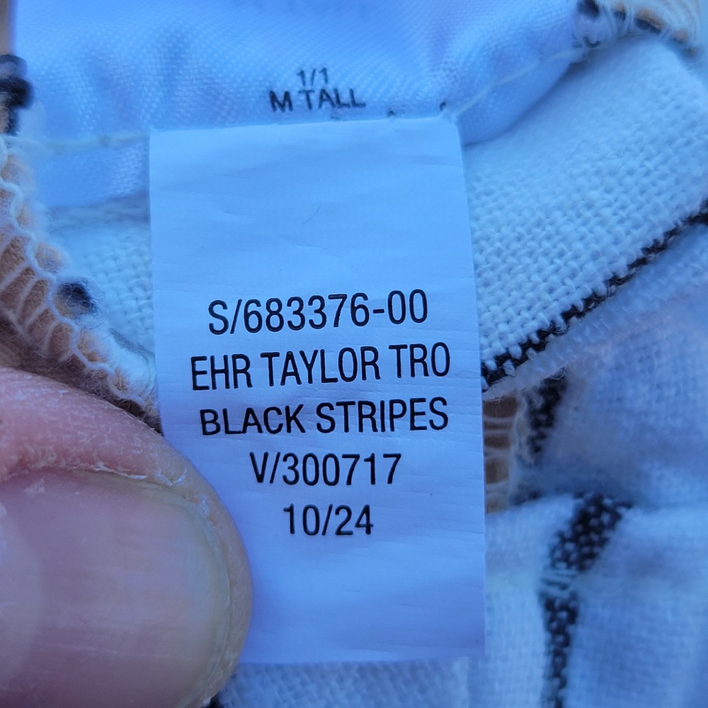 Old Navy Taylor Wide Leg Trouser Extra High Rise Linen Blend Striped Pant M Tall - Picture 5 of 6